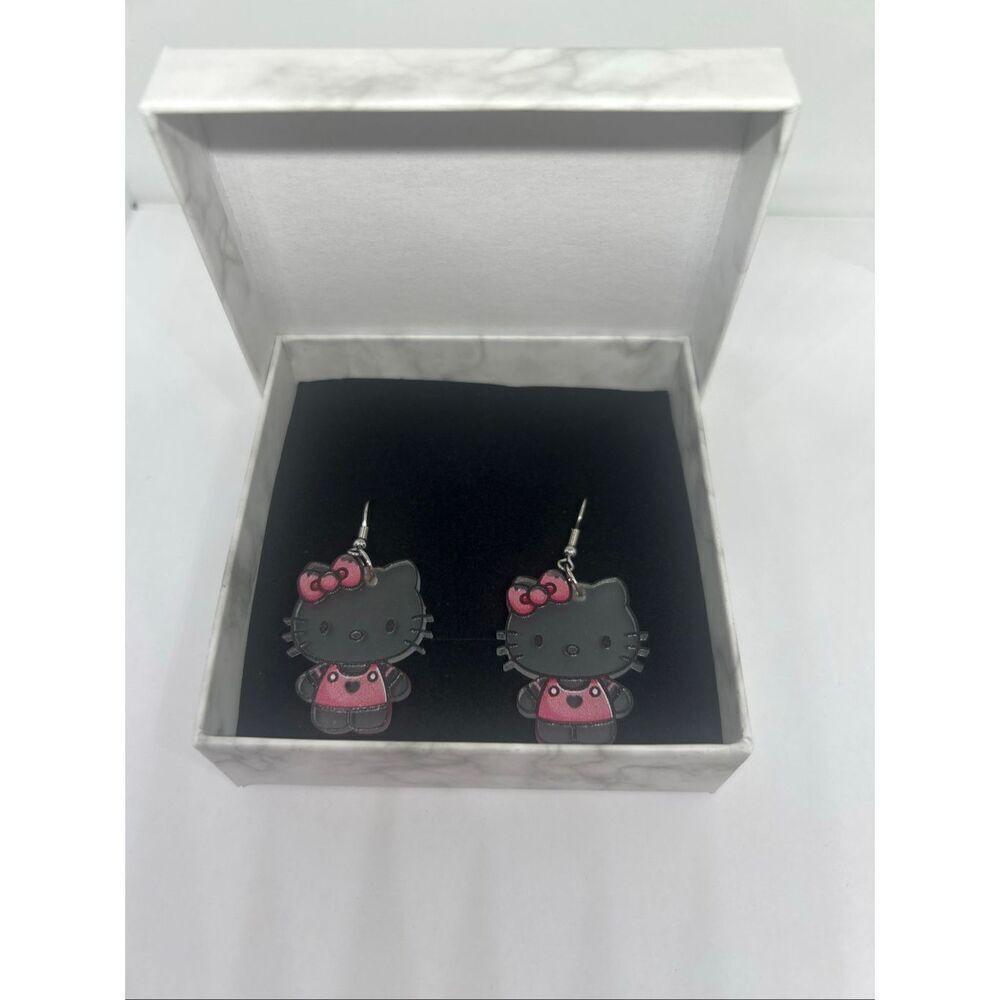 🖤💗 Hello Kitty Pink Dress Dangle Earrings